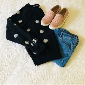 PINK Sequined Polka Dot Sweater